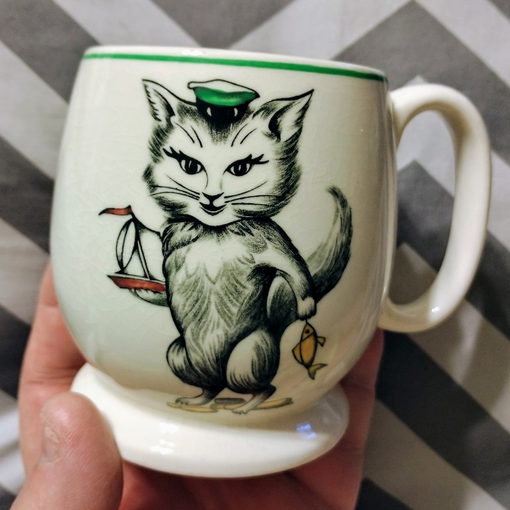 Vintage Cute Kitten Spode England Coffee Cup